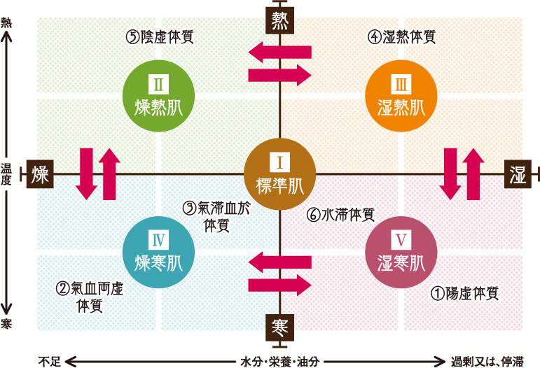 スキンケアセオリー5タイプ相関図