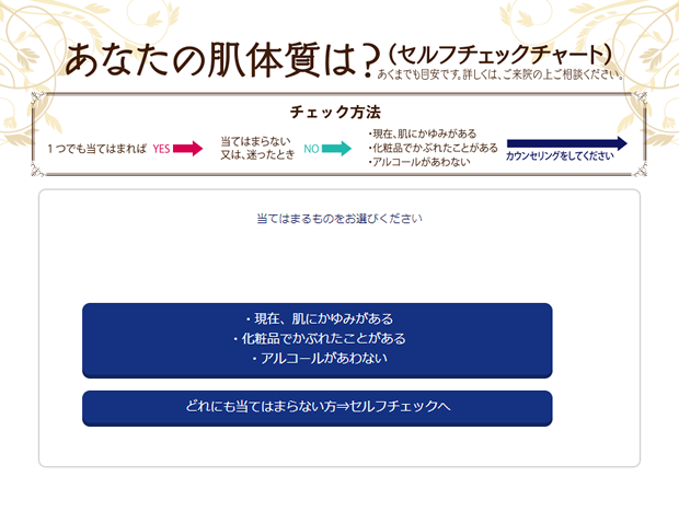 あなたの肌を簡単チェック！セルフチェックチャート公開中
